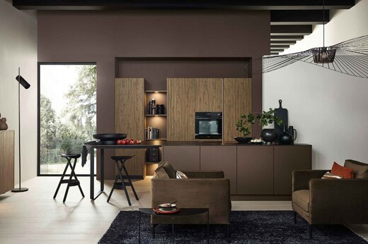 Kuchyňa Nolte - Artline stripe wood Choco - Soft lack sepiabraun